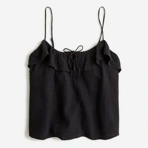 J. Crew Ruffle Soft Gauze Camisole Black Size XXL NEW NWT